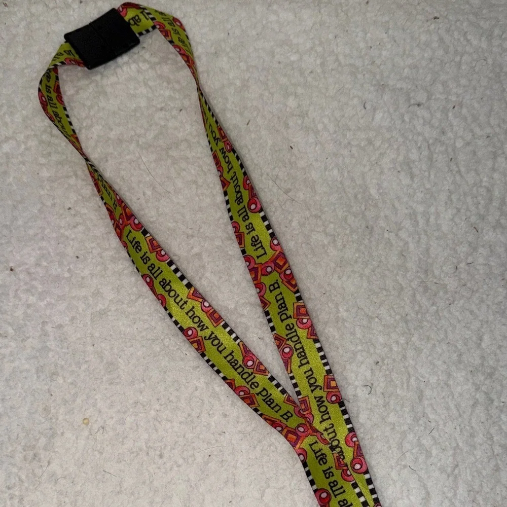Inspirational Quote Lanyard Retractable ID Badge Reel Plan B Green Geometric